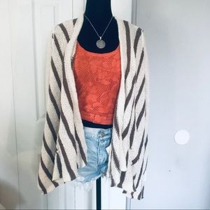 FREE PEOPLE Button Up Comfy Poncho Knit Cardigan